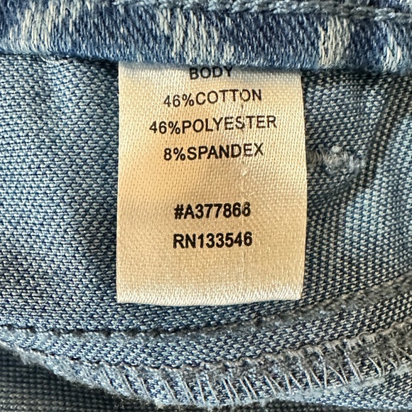 Woman’s 3X Blue Legacy Print Pull On Denim Crop Leggings Back Pockets - Picture 7 of 8